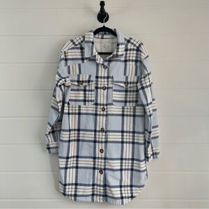 Maurice’s Sz XS long Corduroy Button up Plaid Shacket